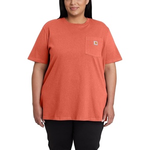image:imageCarhartt Womens Iconic WK87 Pocket TShirt CloseoutEarthen Clay Heather