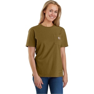 image:imageCarhartt Womens Iconic WK87 Pocket TShirt CloseoutGolden Grass Heather