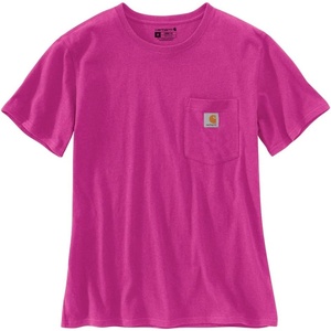 image:imageCarhartt Womens Iconic WK87 Pocket TShirt CloseoutMagenta Agate Heather