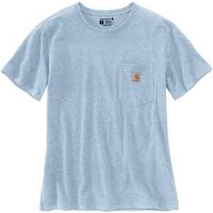 image:imageCarhartt Womens Iconic WK87 Pocket TShirt CloseoutMoonstone Snow Heather