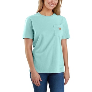 image:imageCarhartt Womens Iconic WK87 Pocket TShirt CloseoutPastel Turquoise