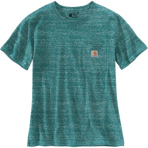 image:imageCarhartt Womens Iconic WK87 Pocket TShirt CloseoutTidal Snow Heather