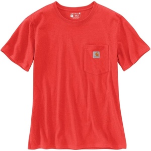image:imageCarhartt Womens Loose Fit Heavyweight ShortSleeve Pocket TShirt CloseoutCurrant Heather