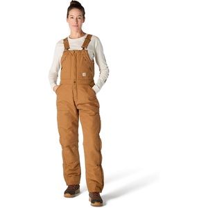 image:imageCarhartt Womens Loose Fit Washed Duck Insulated BiberallCarhartt Brown
