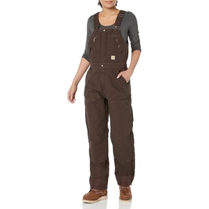 image:imageCarhartt Womens Loose Fit Washed Duck Insulated BiberallDark Brown