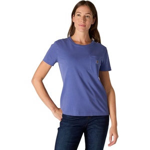 image:imageCarhartt Womens Relaxed Fit Lightweight Short Sleeve Garment Dye Pocket TShirtLunar Blue