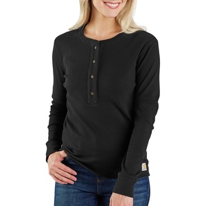 image:imageCarhartt Womens TENCEL Fiber Series Relaxed Fit LongSleeve Ribbed HenleyBlack