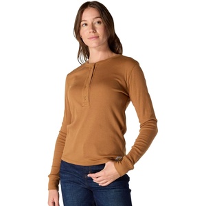 image:imageCarhartt Womens TENCEL Fiber Series Relaxed Fit LongSleeve Ribbed HenleyCarhartt Brown