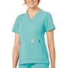 image:imageCarhartt Scrubs C12237 Womens Rugged Flex Modern Fit 4Pocket VNeckAqua Sea