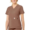 image:imageCarhartt Scrubs C12237 Womens Rugged Flex Modern Fit 4Pocket VNeckNutmeg