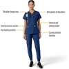 image:imageCarhartt Scrubs C12313 Womens Force Essentials Modern Fit VNeck TopNavy
