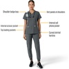 image:imageCarhartt Scrubs C12313 Womens Force Essentials Modern Fit VNeck TopPewter