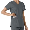 image:imageCarhartt Scrubs C12313 Womens Force Essentials Modern Fit VNeck TopPewter