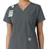 image:imageCarhartt Scrubs C12313 Womens Force Essentials Modern Fit VNeck TopPewter