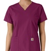 image:imageCarhartt Scrubs C12313 Womens Force Essentials Modern Fit VNeck TopWine