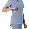 image:imageCarhartt Scrubs C12413 Womens Force Essentials Modern Fit Notch NeckCeil Blue