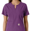 image:imageCarhartt Scrubs C12413 Womens Force Essentials Modern Fit Notch NeckEggplant