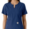 image:imageCarhartt Scrubs C12413 Womens Force Essentials Modern Fit Notch NeckNavy