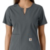 image:imageCarhartt Scrubs C12413 Womens Force Essentials Modern Fit Notch NeckPewter