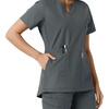 image:imageCarhartt Scrubs C12413 Womens Force Essentials Modern Fit Notch NeckPewter