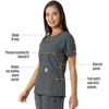 image:imageCarhartt Scrubs C12413 Womens Force Essentials Modern Fit Notch NeckPewter