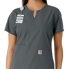 image:imageCarhartt Scrubs C12413 Womens Force Essentials Modern Fit Notch NeckPewter