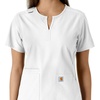 image:imageCarhartt Scrubs C12413 Womens Force Essentials Modern Fit Notch NeckWhite