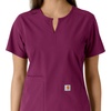 image:imageCarhartt Scrubs C12413 Womens Force Essentials Modern Fit Notch NeckWine