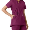 image:imageCarhartt Scrubs C12413 Womens Force Essentials Modern Fit Notch NeckWine