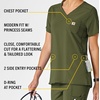 image:imageCarhartt Scrubs C12610 Womens Force CrossFlex Modern Fit Chest PockeBasil