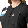image:imageCarhartt Scrubs C12910 Womens Force CrossFlex ModernFit Henley TuniBlack