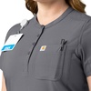image:imageCarhartt Scrubs C12910 Womens Force CrossFlex ModernFit Henley TuniPewter