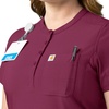 image:imageCarhartt Scrubs C12910 Womens Force CrossFlex ModernFit Henley TuniWine