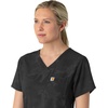 image:imageCarhartt Scrubs C13024 Womens Tuckin Print Scrub TopCaring Camo Black