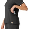 image:imageCarhartt Scrubs C13310 Womens CrossFlex Modern Fit Oversized VNeck TopBlack