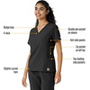 image:imageCarhartt Scrubs C13310 Womens CrossFlex Modern Fit Oversized VNeck TopBlack