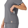 image:imageCarhartt Scrubs C13310 Womens CrossFlex Modern Fit Oversized VNeck TopPewter