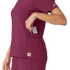image:imageCarhartt Scrubs C13310 Womens CrossFlex Modern Fit Oversized VNeck TopWine