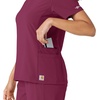 image:imageCarhartt Scrubs C13310 Womens CrossFlex Modern Fit Oversized VNeck TopWine