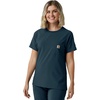 image:imageCarhartt Scrubs C13510 Womens Force Crew Neck Scrub TopNavy