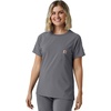 image:imageCarhartt Scrubs C13510 Womens Force Crew Neck Scrub TopPewter