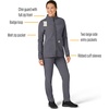 image:imageCarhartt Scrubs C81023 Womens Rugged Flex Modern Fit Bonded Fleece JaPewter