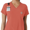 image:imageCarhartt Scrubs for Women Force CrossFlex Tuckin VNeck Tops with 1 PocketDusty Cedar