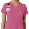 image:imageCarhartt Scrubs for Women Force CrossFlex Tuckin VNeck Tops with 1 PocketElectric Fuschia
