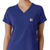 image:imageCarhartt Scrubs for Women Force CrossFlex Tuckin VNeck Tops with 1 PocketGalaxy Blue