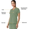 image:imageCarhartt Scrubs for Women Force CrossFlex Tuckin VNeck Tops with 1 PocketGreen Slate