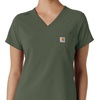 image:imageCarhartt Scrubs for Women Force CrossFlex Tuckin VNeck Tops with 1 PocketOlive