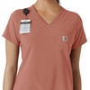 image:imageCarhartt Scrubs for Women Force CrossFlex Tuckin VNeck Tops with 1 PocketWild Rose