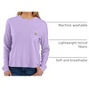 image:imageCarhartt Womens Tencel Fiber Series Loose Fit LongSleeve Pocket TShirtViolet Haze