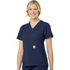 image:imageCarhartt Scrubs C12237 Womens Rugged Flex Modern Fit 4Pocket VNeckNavy